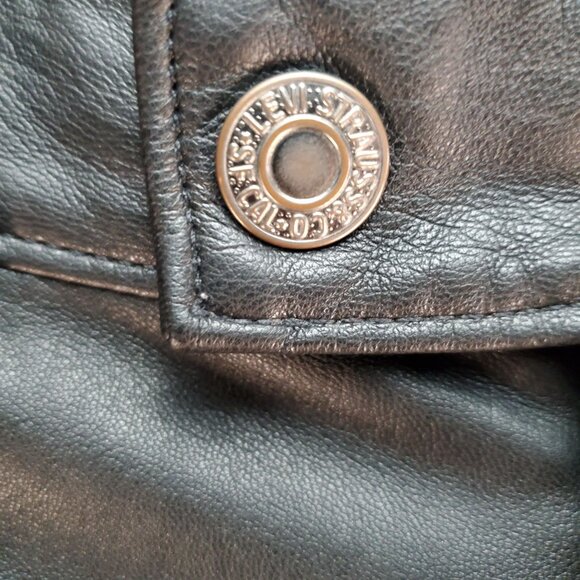 Levis Pants Womens 28 Premium Black Faux Leather Pants Math Club Slacks - Picture 5 of 11